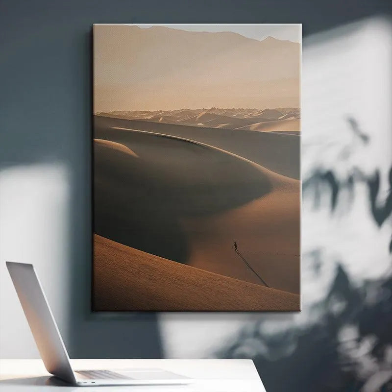 Fine art print showcasing the dramatic contrast between shadows and warm highlights in 'Mars Walker'.