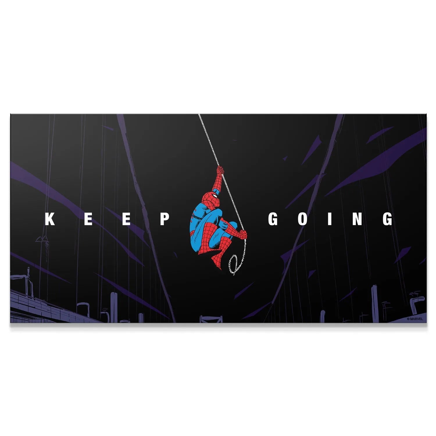 Full rectangular landscape view of Marvel - Spider-Man - Keep Going wall art banner.
