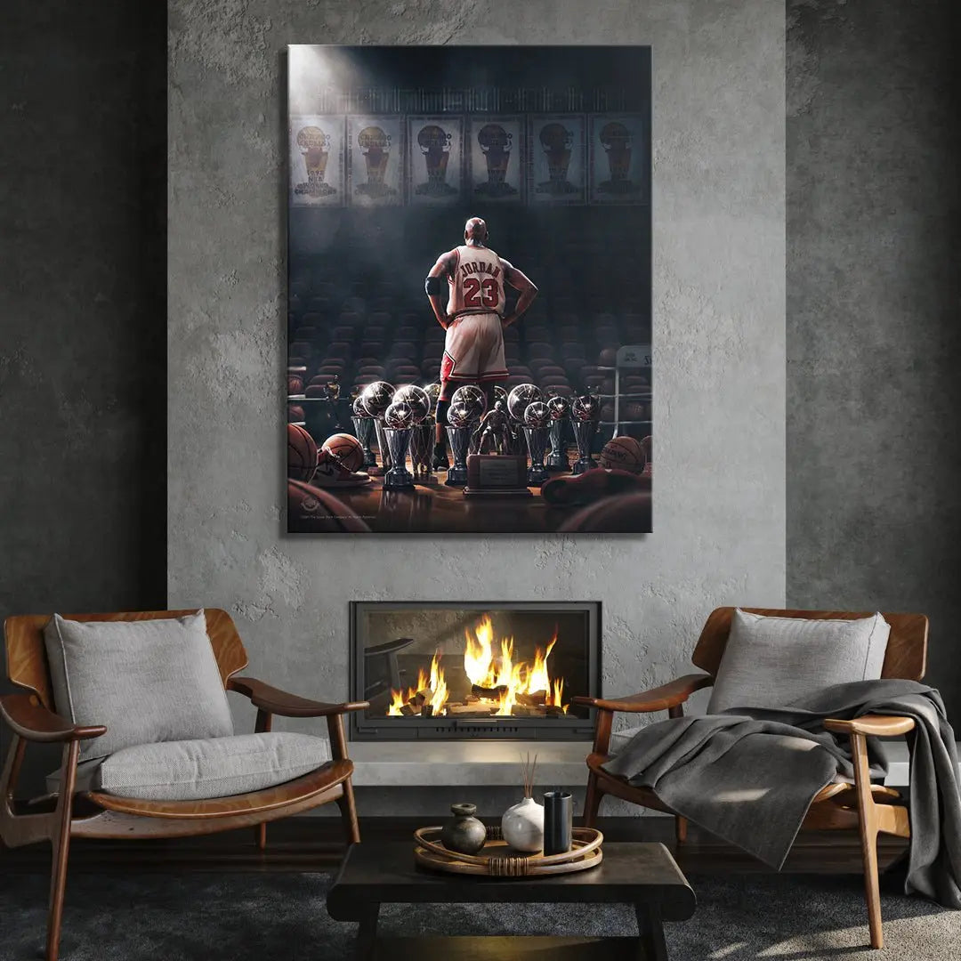 Michael Jordan - Trophies - Premium NBA Basketball Canvas Wall Art by MasterPeaceWall
