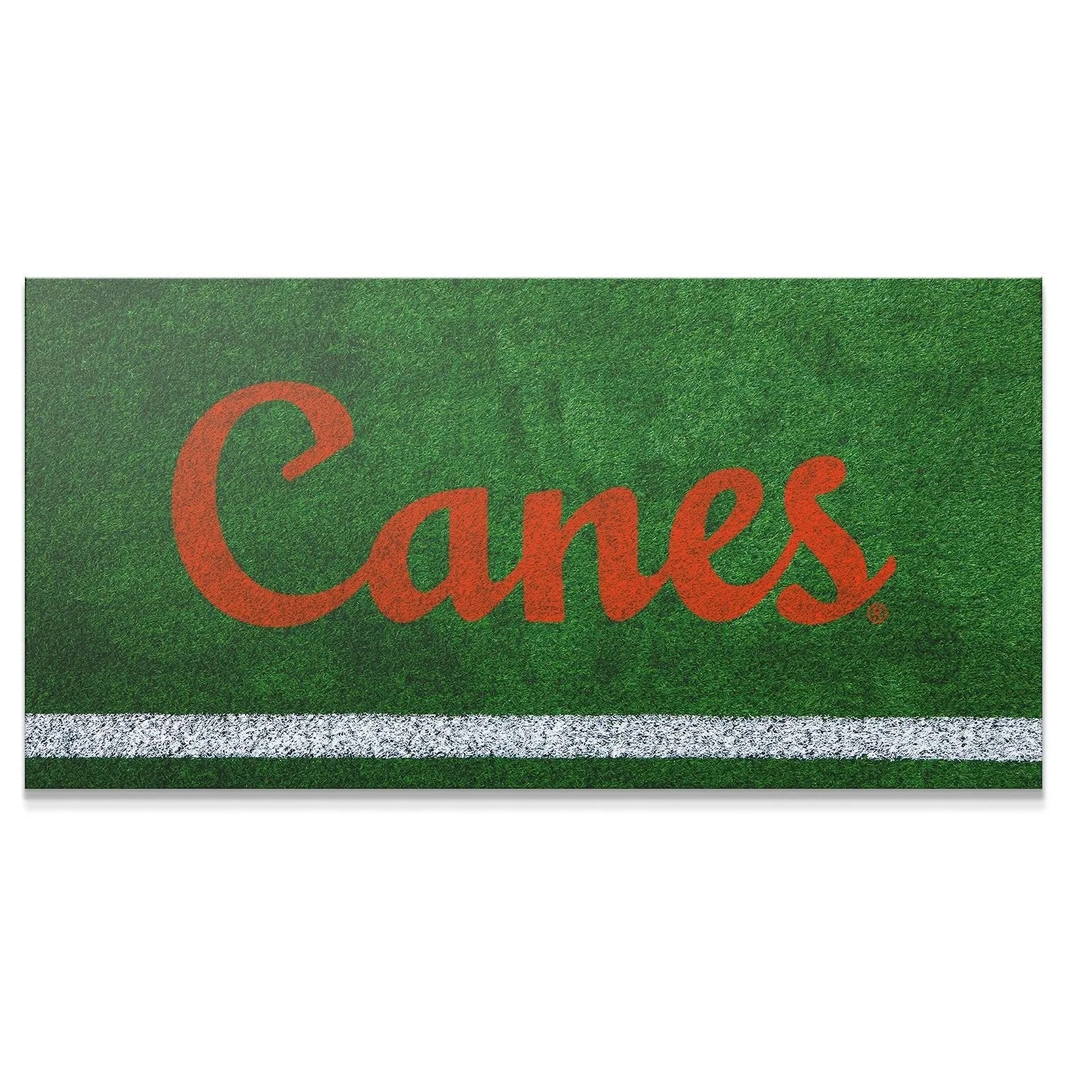 Close-up of the textured grass detail on the Miami - Field Logo print.