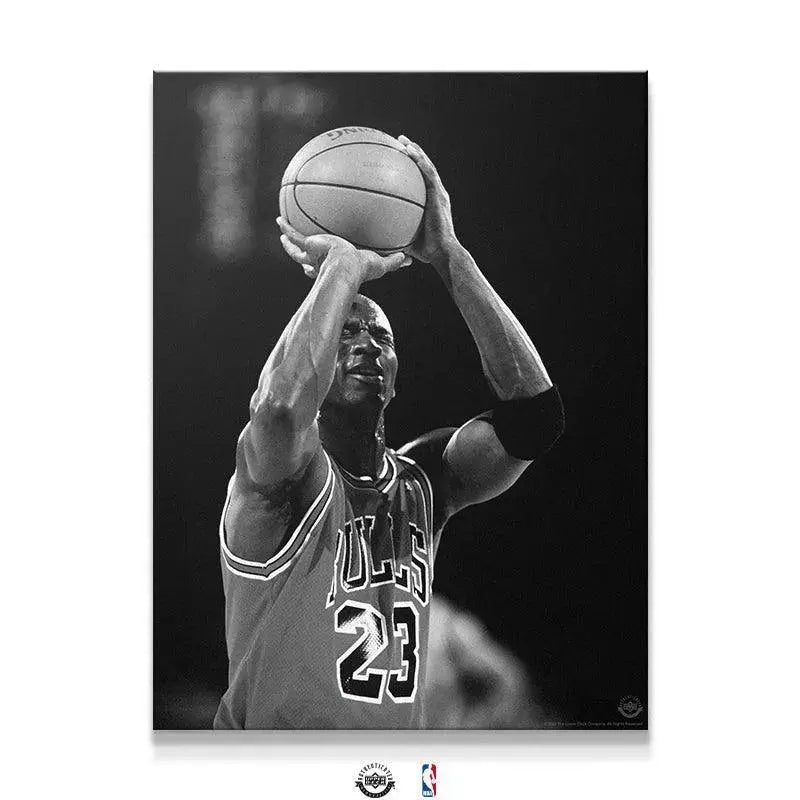 Full canvas view of Michael Jordan - Eyes Closed capturing his legendary shooting form and focus.