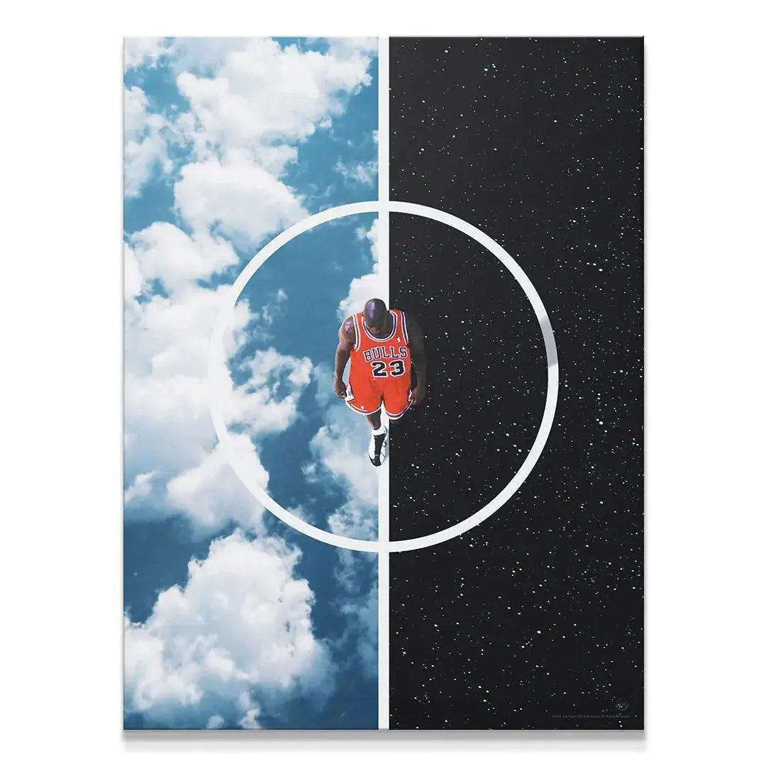 Full vertical view of the symbolic art print "Michael Jordan - Heights"