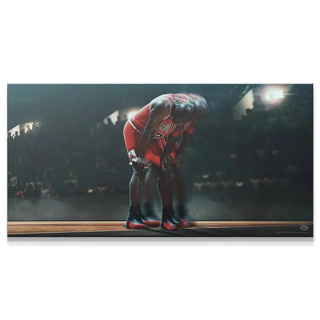 Full panoramic view of the action in 'Michael Jordan - Keep Going (No Quote)', emphasizing the motion blur effect.