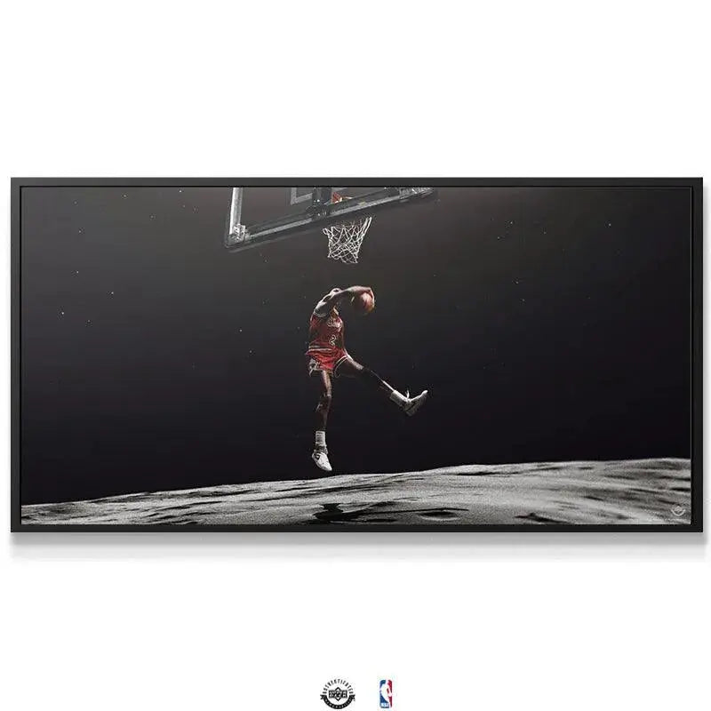 Close-up detail of MJ's uniform and basketball during the Michael Jordan - Moon Landing dunk.