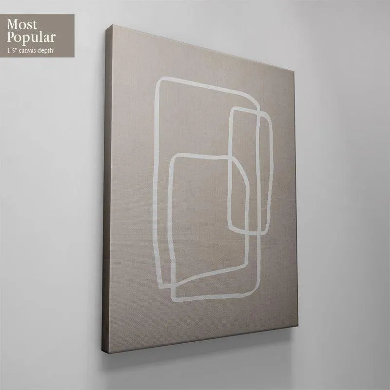 Corner detail of the overlapping rounded rectangular lines in Mindful White.