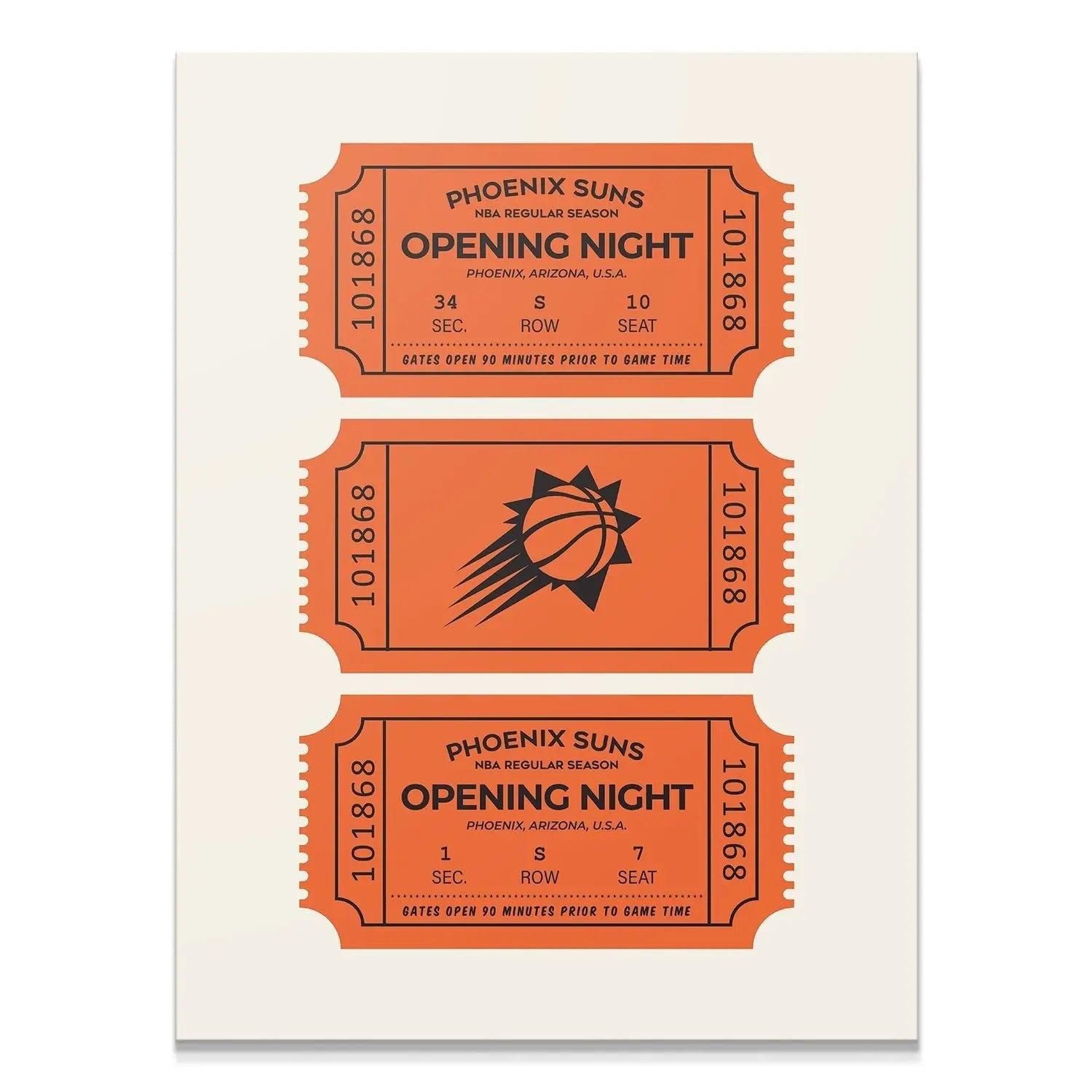 Tickets - Suns - Premium NBA Basketball Canvas Wall Art by MasterPeaceWall