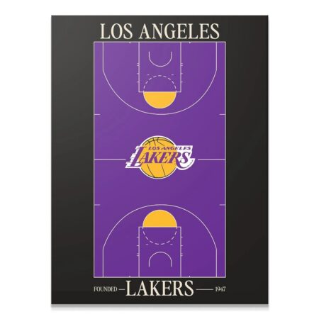Los Angeles Lakers Top Court Wall Art - NBA Canvas - Premium NBA Basketball Canvas Wall Art by MasterPeaceWall