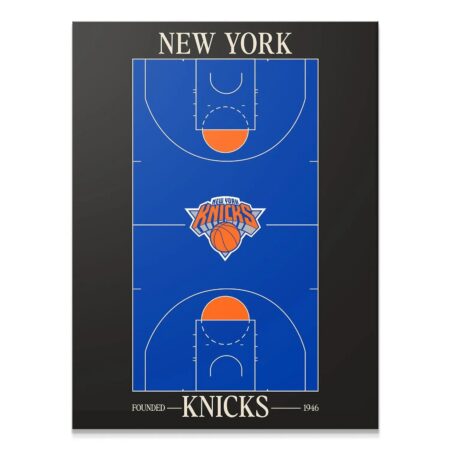 Top Court Design - Knicks - Premium NBA Basketball Canvas Wall Art by MasterPeaceWall