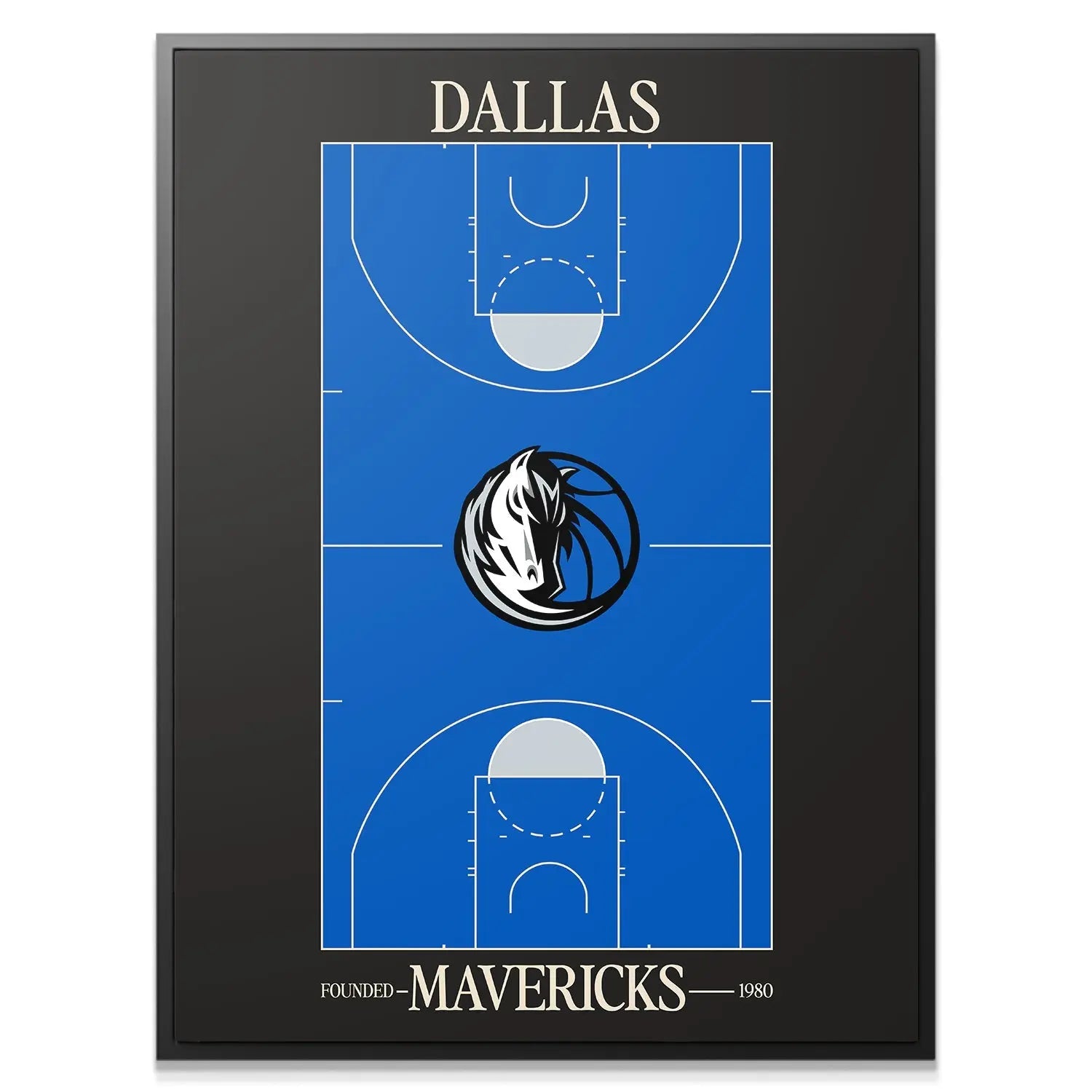 Top Court Design - Mavericks - Premium NBA Basketball Canvas Wall Art by MasterPeaceWall