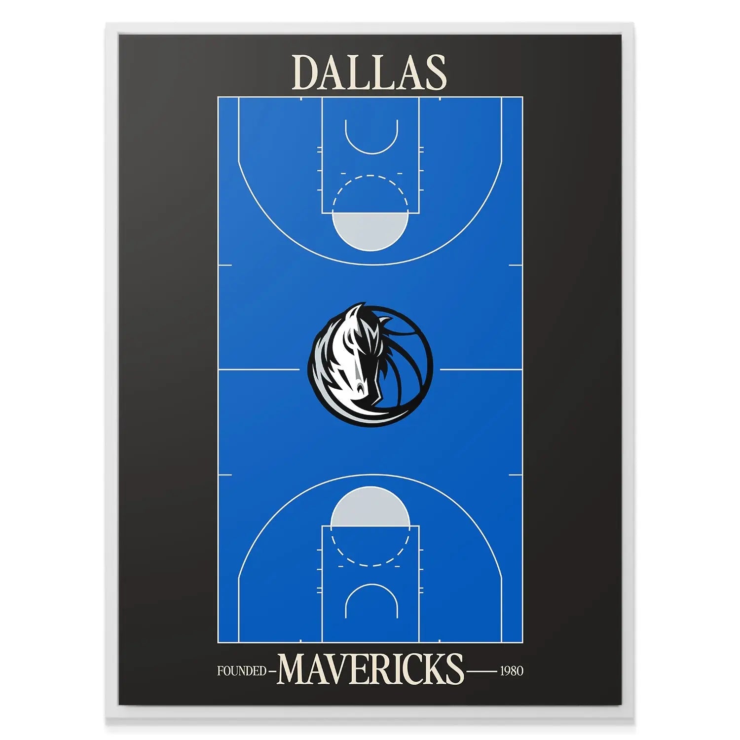 Top Court Design - Mavericks - Premium NBA Basketball Canvas Wall Art by MasterPeaceWall