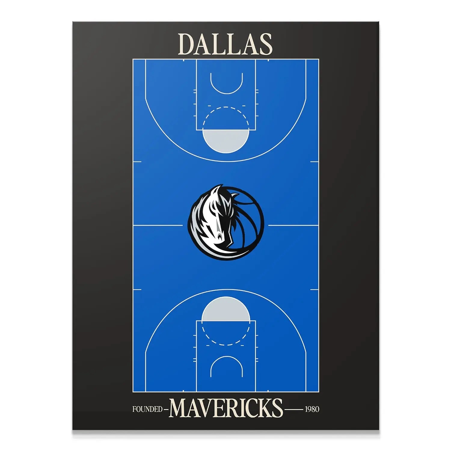 Top Court Design - Mavericks - Premium NBA Basketball Canvas Wall Art by MasterPeaceWall