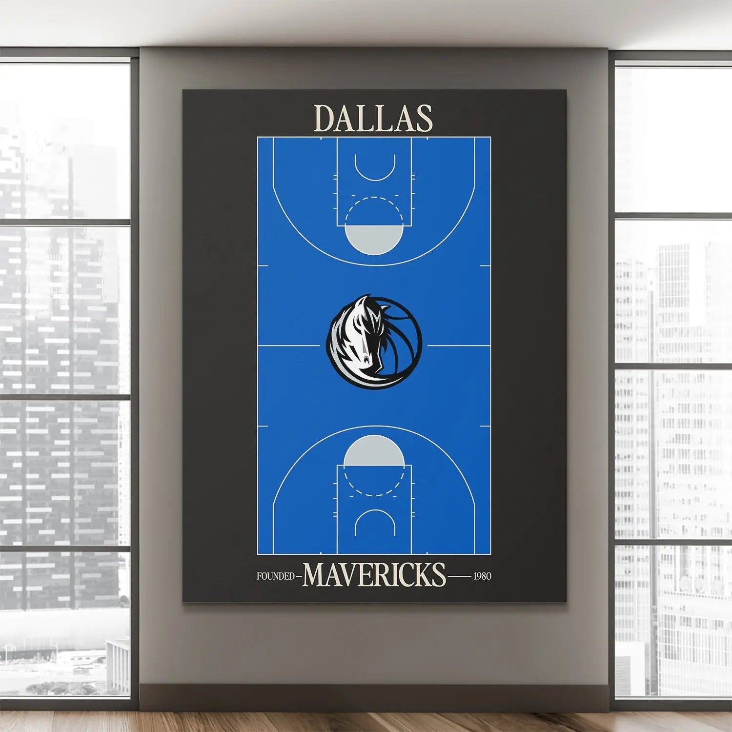 Top Court Design - Mavericks - Premium NBA Basketball Canvas Wall Art by MasterPeaceWall