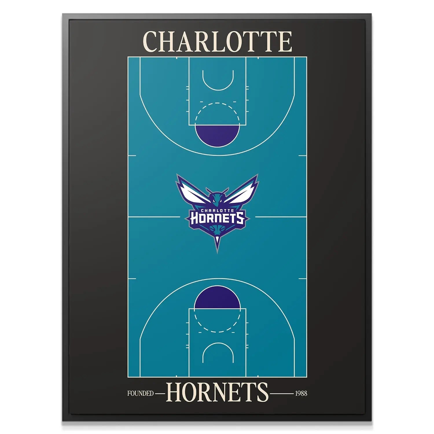 Top Court Design - Hornets - Premium NBA Basketball Canvas Wall Art by MasterPeaceWall