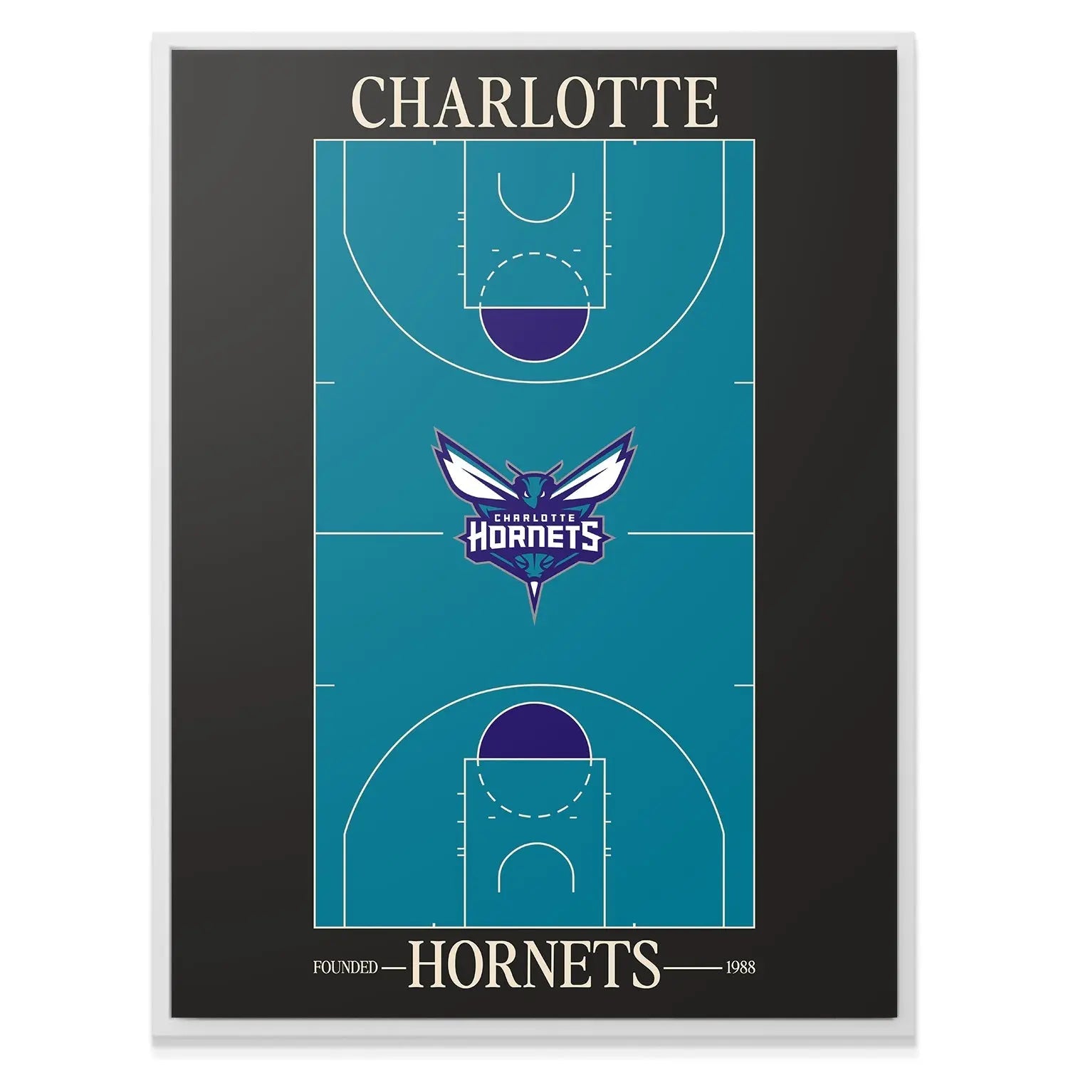 Top Court Design - Hornets - Premium NBA Basketball Canvas Wall Art by MasterPeaceWall