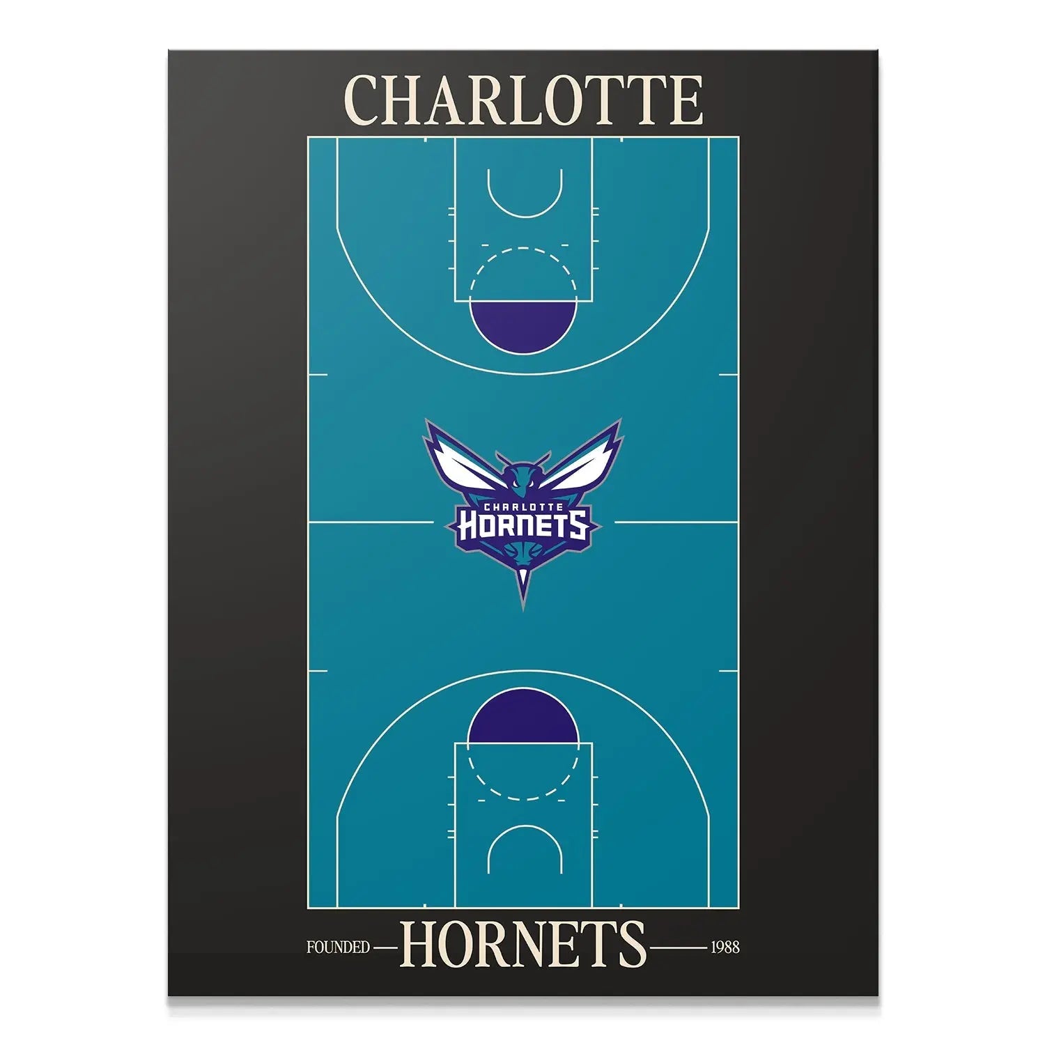 Top Court Design - Hornets - Premium NBA Basketball Canvas Wall Art by MasterPeaceWall