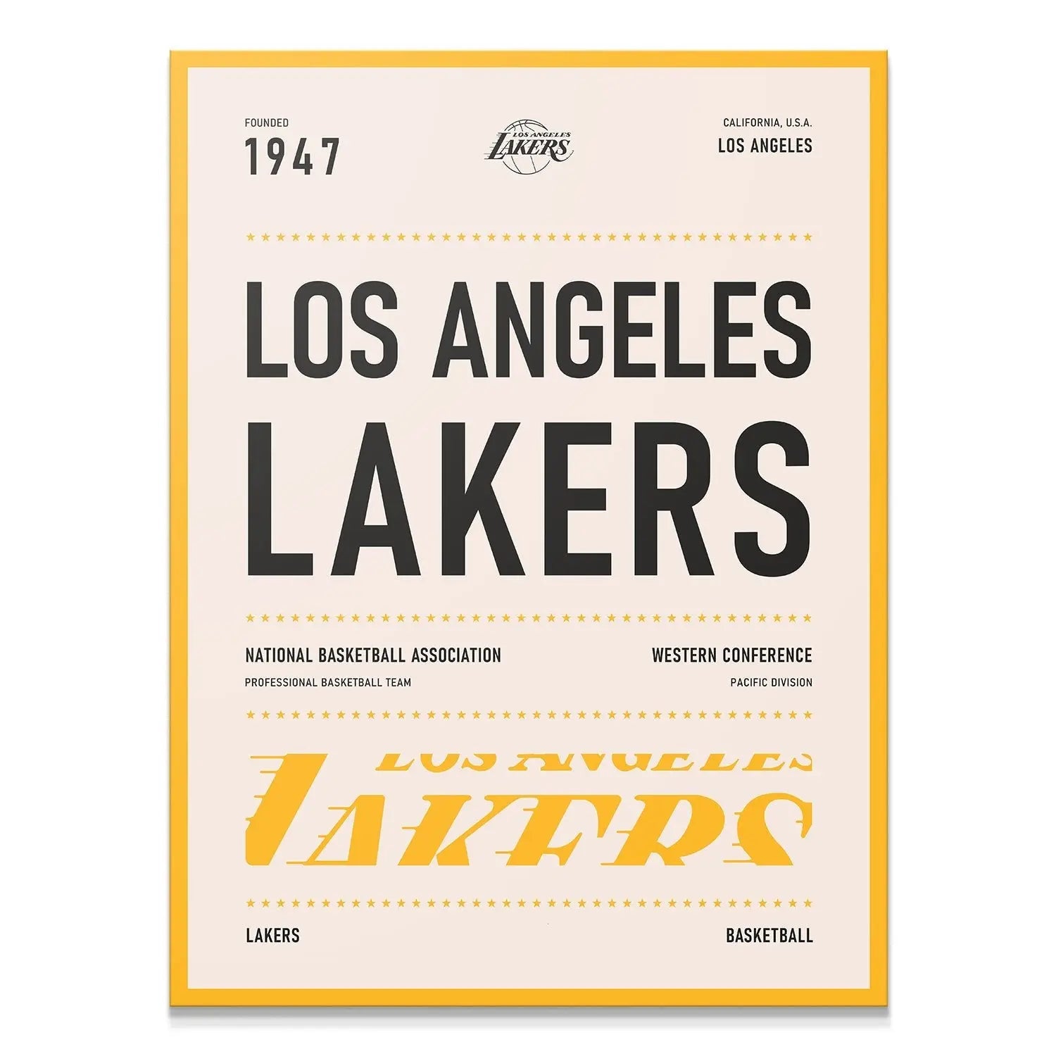 Team Poster - Lakers - Premium NBA Basketball Canvas Wall Art by MasterPeaceWall