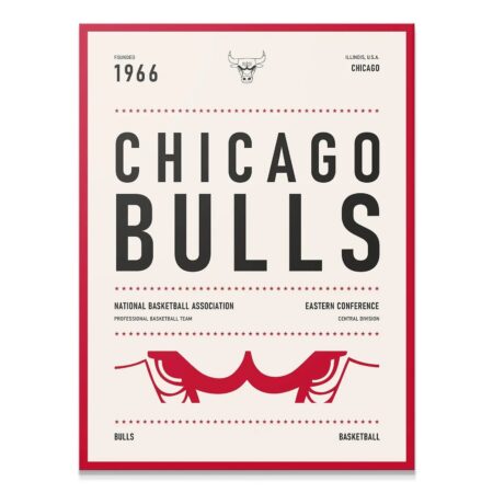 Team Poster - Bulls - Premium NBA Basketball Canvas Wall Art by MasterPeaceWall