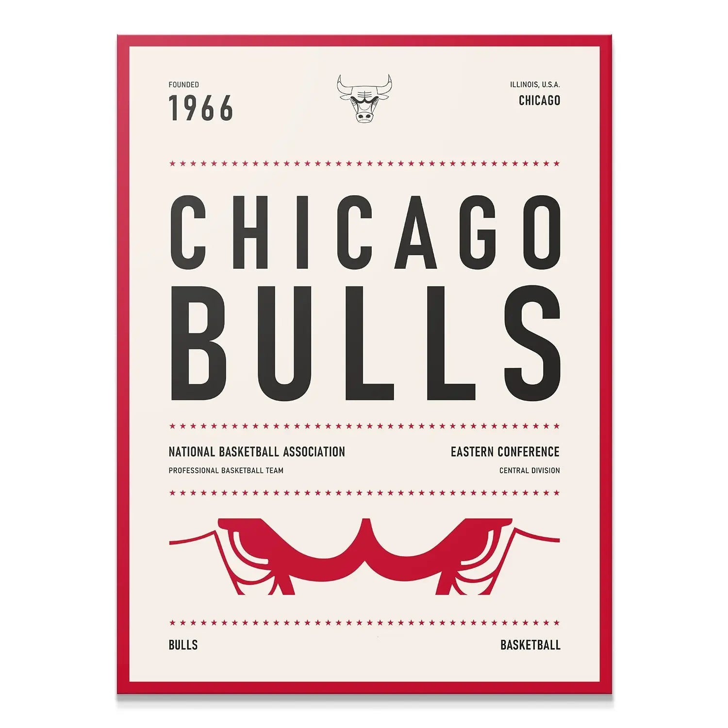 Team Poster - Bulls - Premium NBA Basketball Canvas Wall Art by MasterPeaceWall