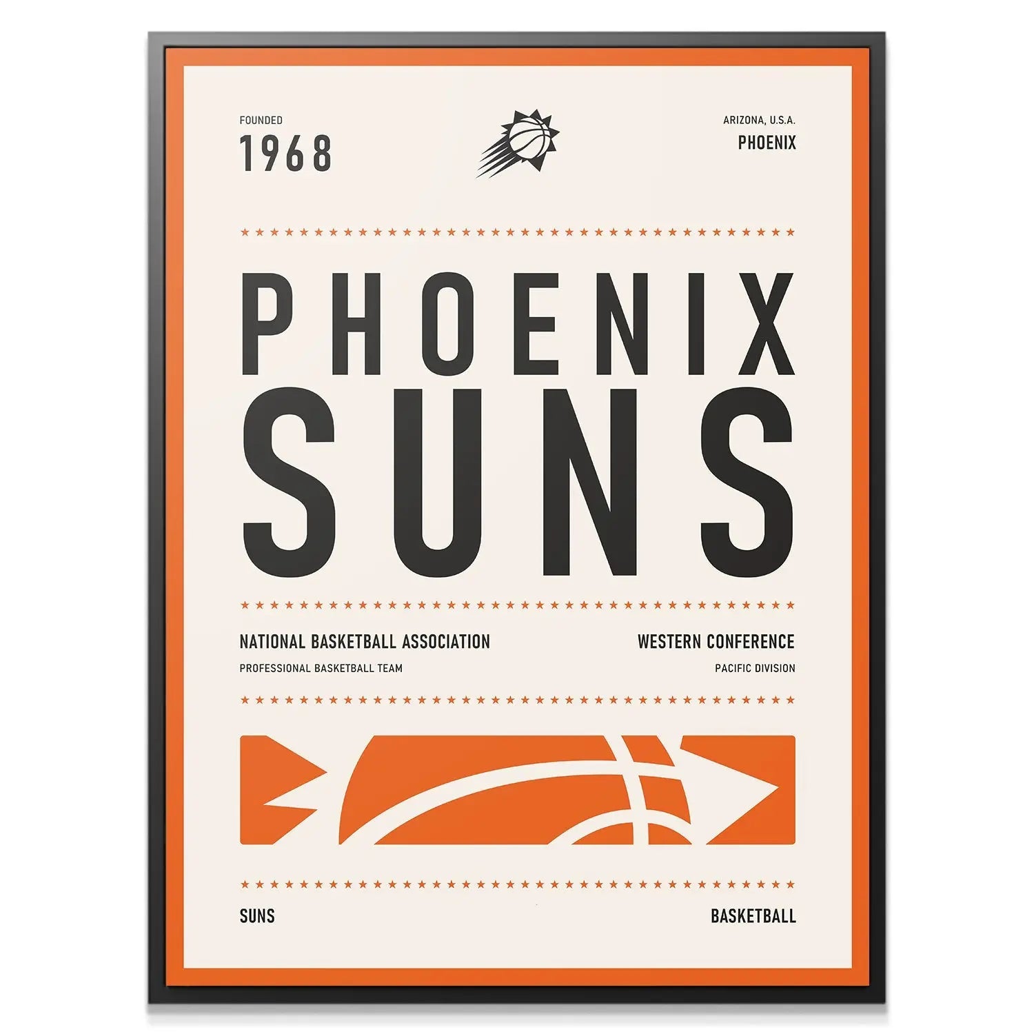 Team Poster - Suns - Premium NBA Basketball Canvas Wall Art by MasterPeaceWall