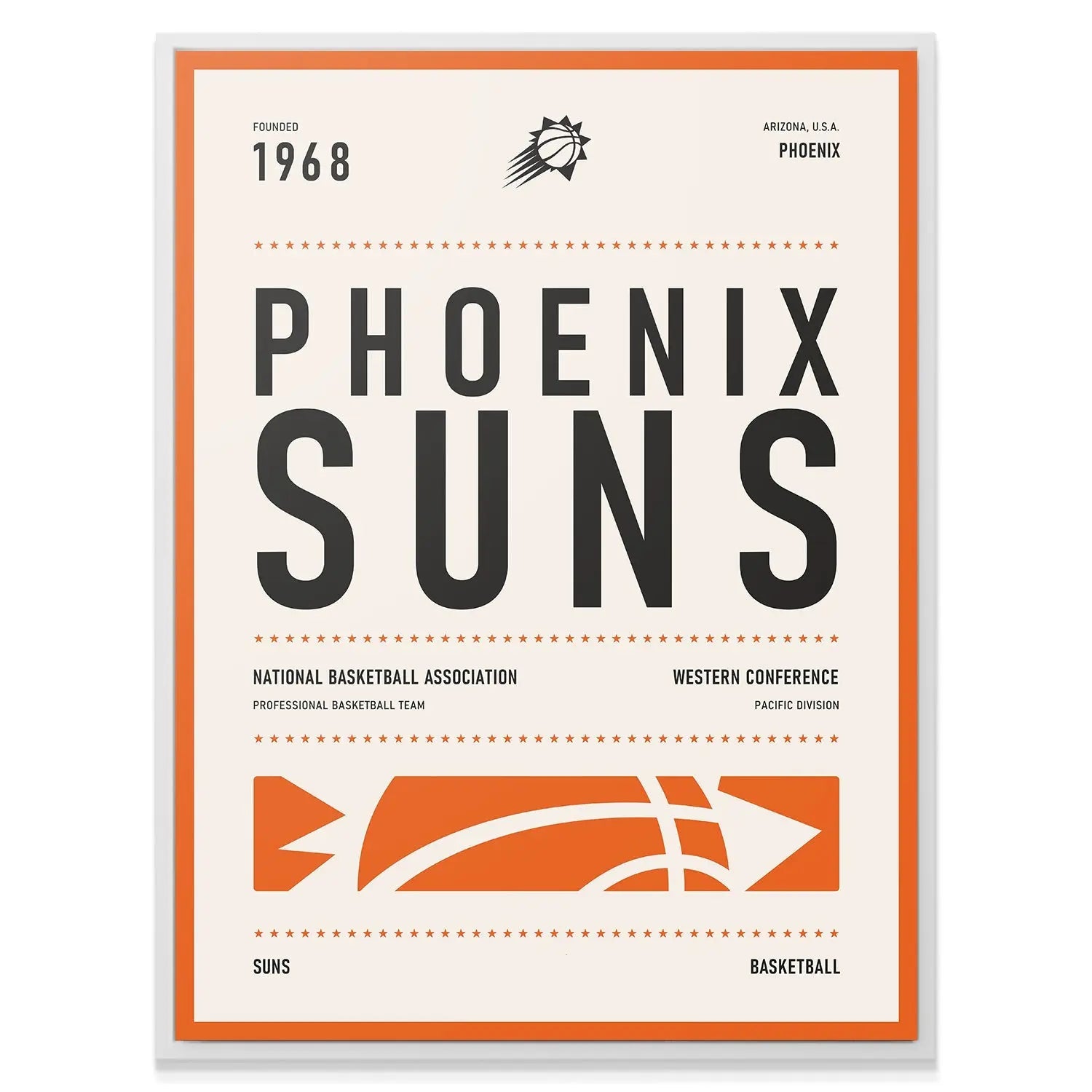 Team Poster - Suns - Premium NBA Basketball Canvas Wall Art by MasterPeaceWall