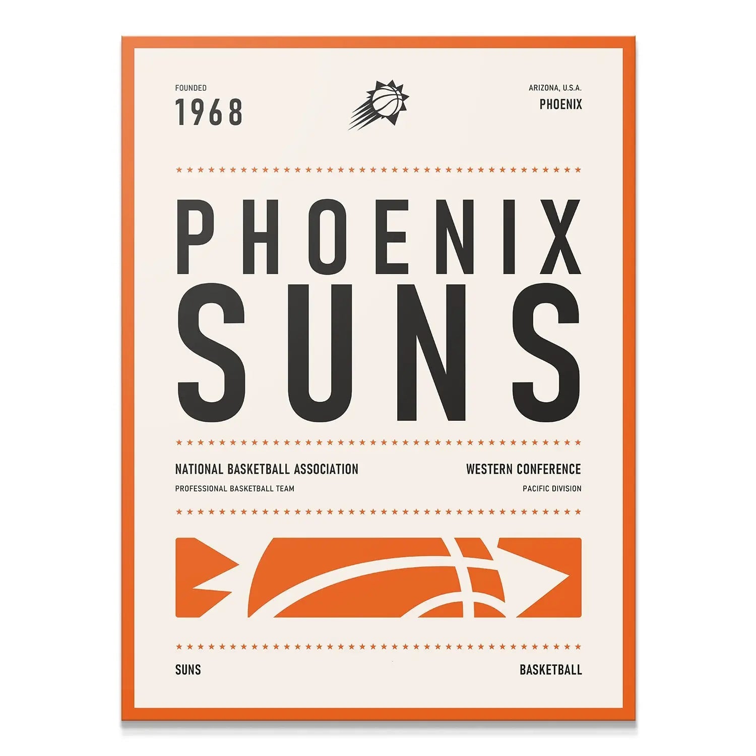 Team Poster - Suns - Premium NBA Basketball Canvas Wall Art by MasterPeaceWall