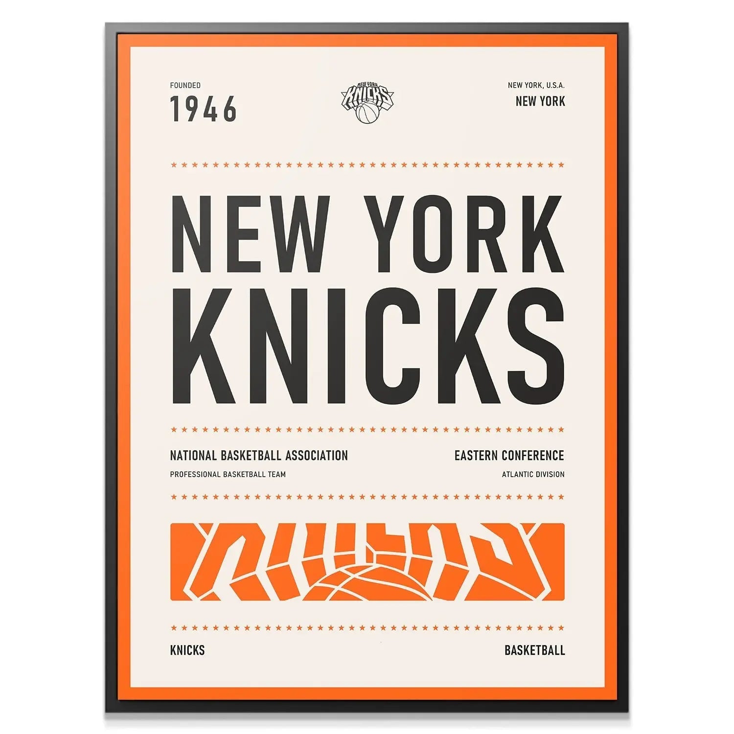 Team Poster - Knicks - Premium NBA Basketball Canvas Wall Art by MasterPeaceWall