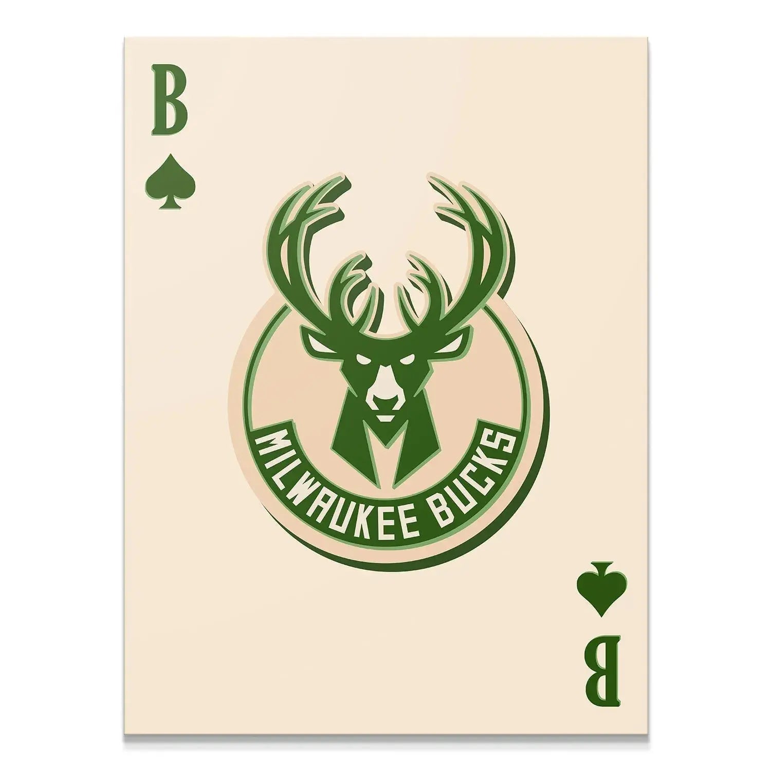 Full view of the Retro Logo Card - Bucks showing the entire playing card design.