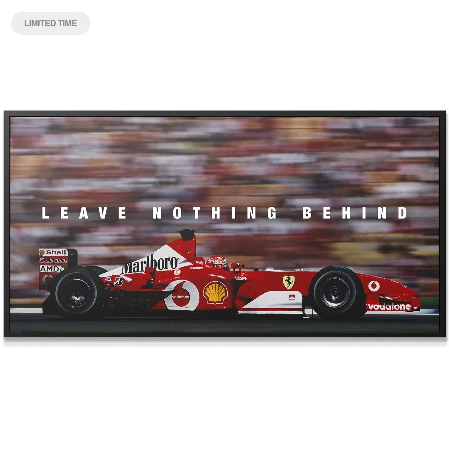 Close-up view of Michael Schumacher's cockpit and helmet detail captured in the Schumacher - Leave Nothing Behind print.