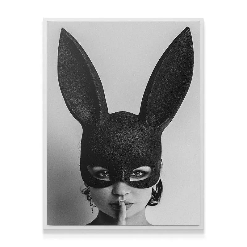 Side profile angle showcasing the dramatic, elongated ears of the masked figure in Secrets Secrets.