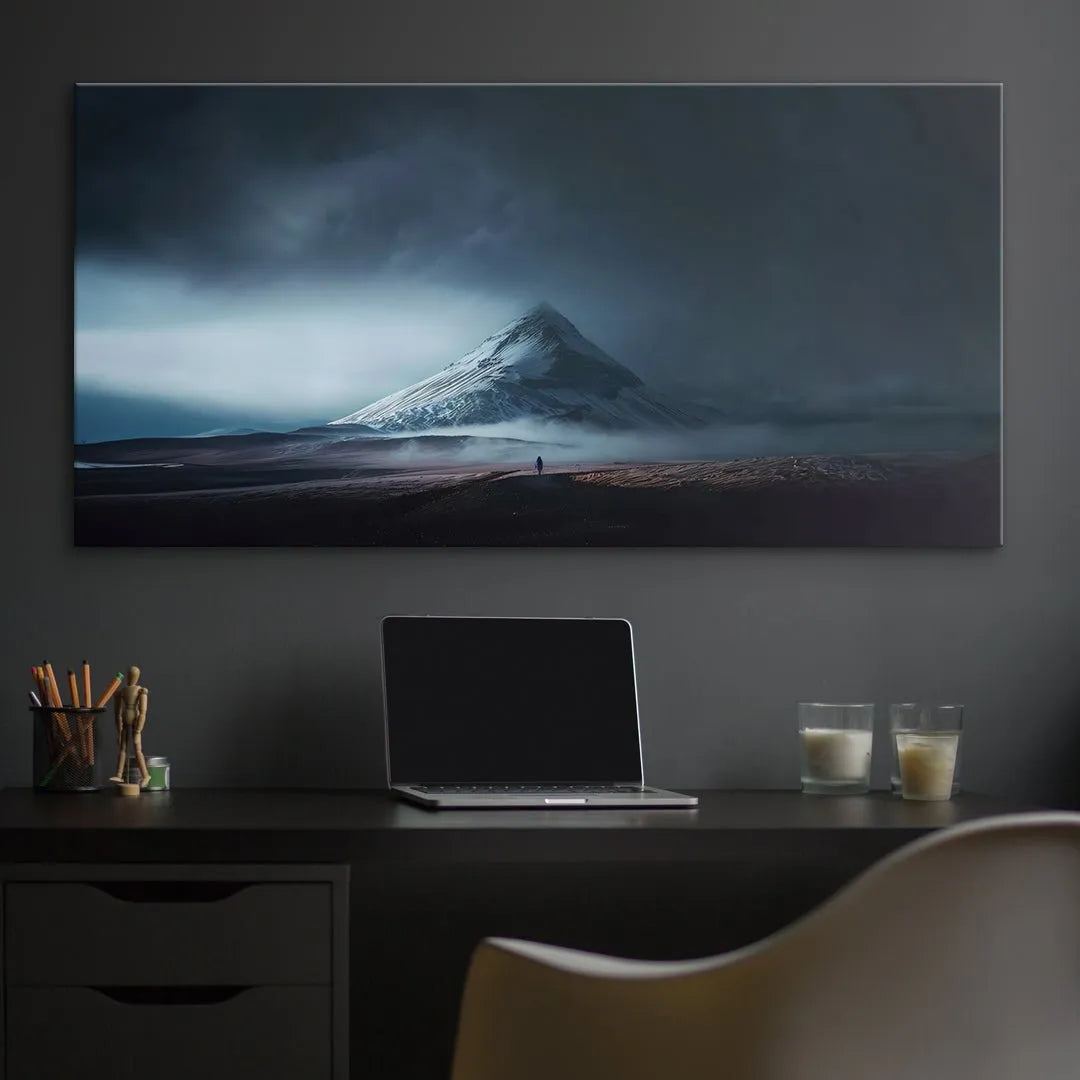 Detailed texture of the dark,stormy clouds above the horizon in the 'Take the Risk (Night No Quote)' photography.