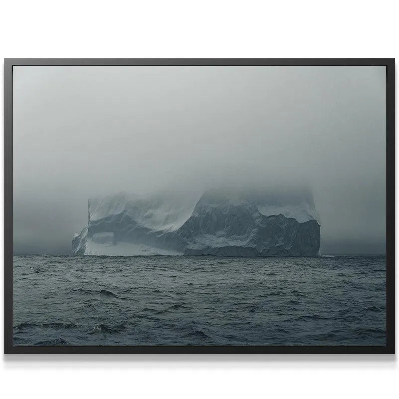 Detail of the icy cliffs and snow texture on the massive frozen structure in The Arctic Walls Views.