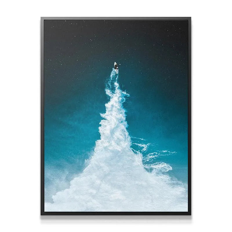 Close-up texture of the white foam plume in the 'To The Moon' artwork, resembling smoke.