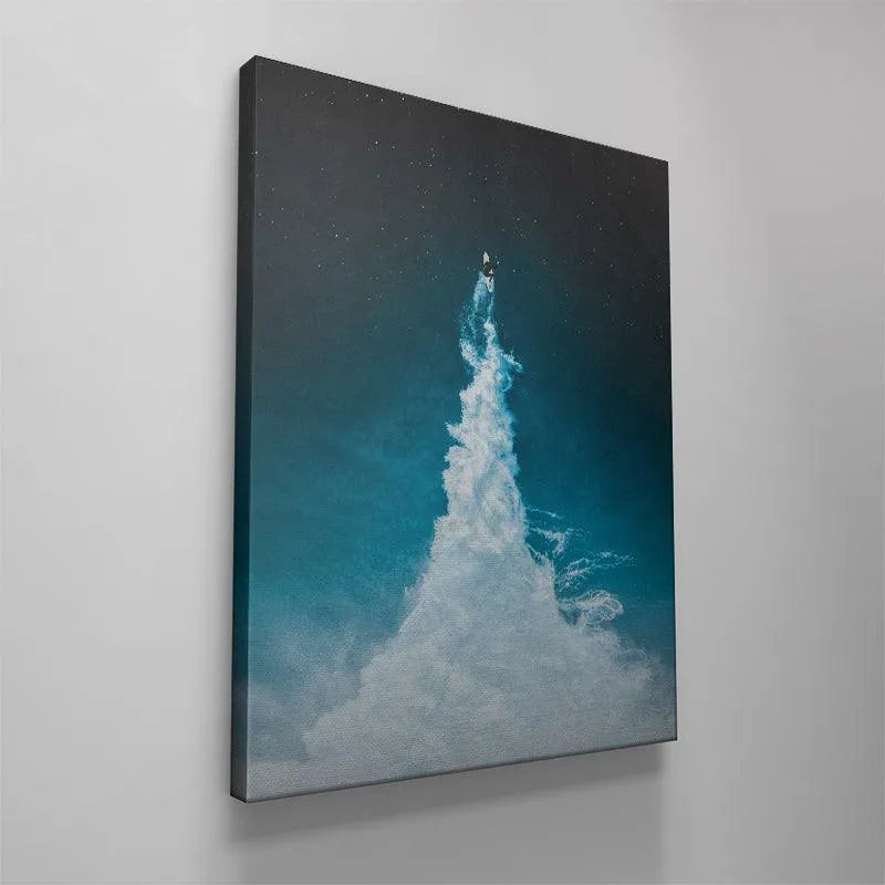 High-angle perspective highlighting the explosive force of the water spray in 'To The Moon' artwork.