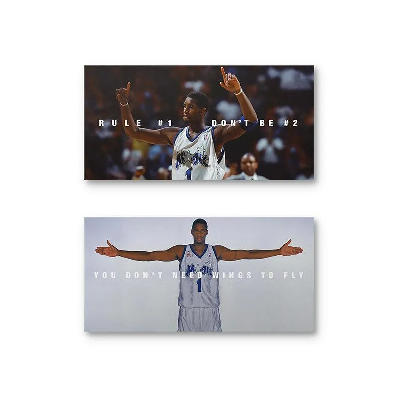 Full view of the inspirational two-piece Tracy McGrady - Set wall art collection.